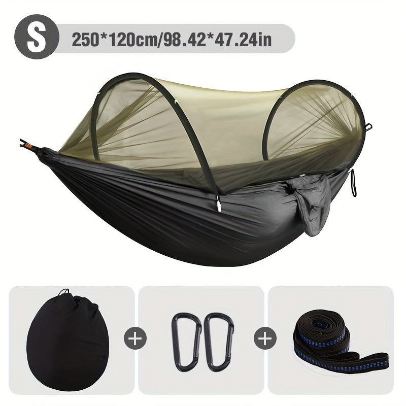 3 in 1 Camping Hammock with Mosquito Net, Automatic Quick Opening Nylon Hammock