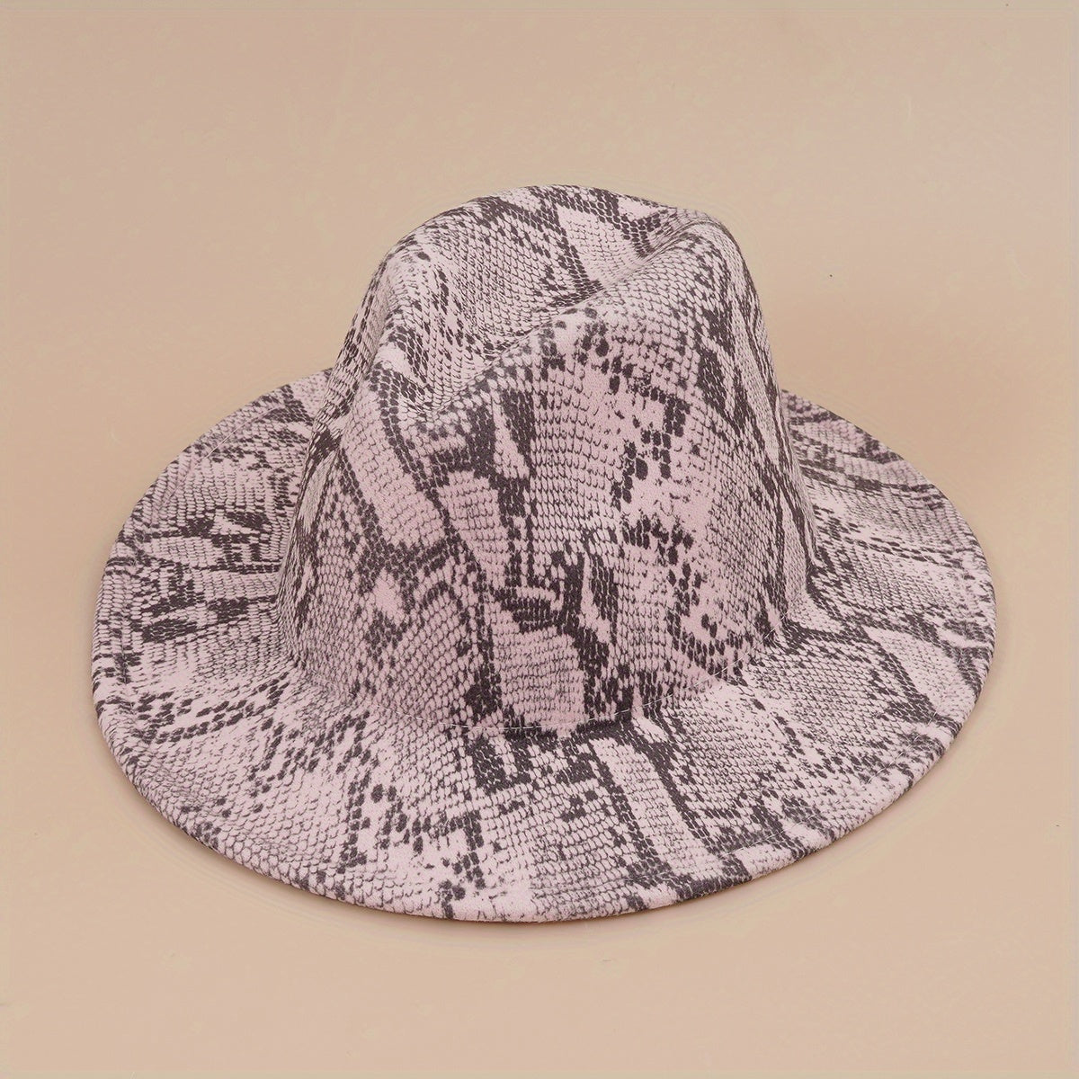 Vintage Fedora Cap Snake Pattern Warm Jazz Hat