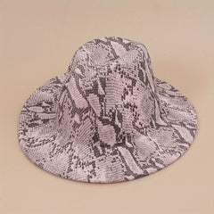 Vintage Fedora Cap Snake Pattern Warm Jazz Hat