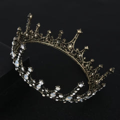 Baroque Wedding Crown Tiara Queen Flower Headpiece Halloween Prom Hair Accessory