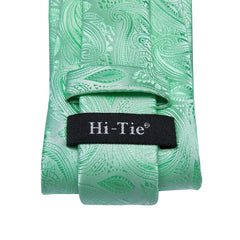 Paisley Silk Tie Set Jacquard Woven Necktie Hanky Cufflinks