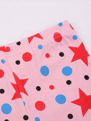 Star Girls Graphic Long Sleeve Pajama Set Soft and Cozy Sleepwear