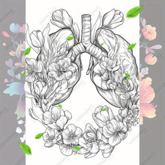Botanical Anatomy Coloring Book for Adults Floral Heart Designs