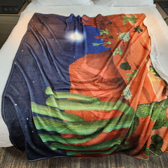 Cute Cactus Flannel Leisure Blanket - Soft & Cozy for Home, Travel, Office