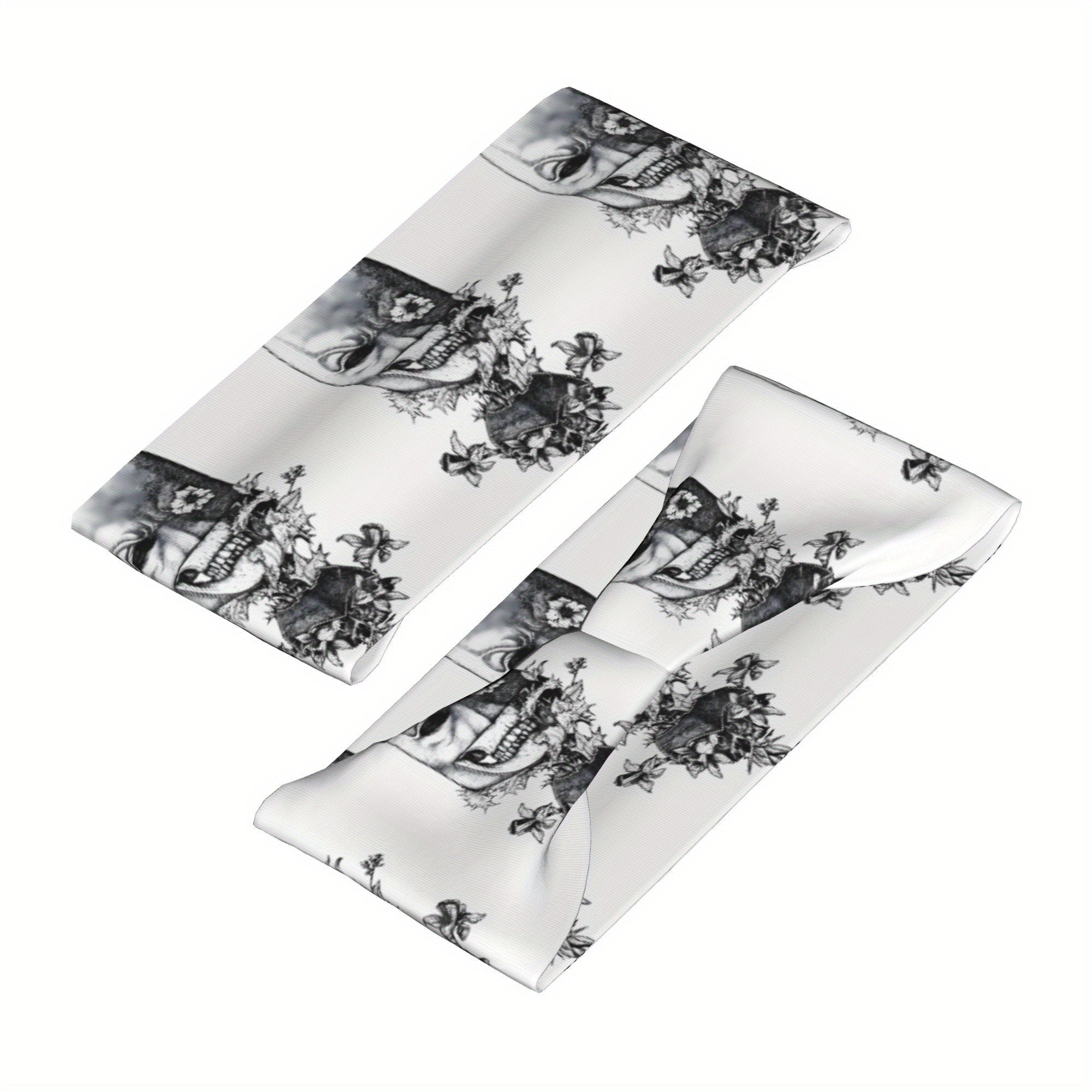 Skull & Floral Bat Sports Headband - Ideal for Yoga Gym Running