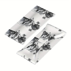Skull & Floral Bat Sports Headband - Ideal for Yoga Gym Running