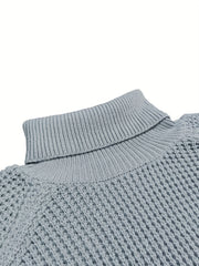 Casual Sweater Women's Plus Solid Long Sleeve Turtle Neck