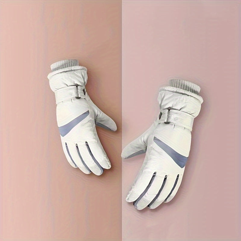 Winter Cycling Skiing Gloves Men Women Velvet Warm Windproof Waterproof