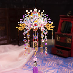Phoenix Crown 3D Metal Puzzle Golden with Beads & Tassels - Ideal Gift