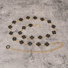 Lucky Clover Golden Waist Chain & Reversible Belly Chain