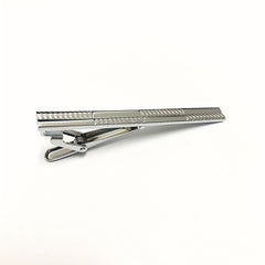 Asymmetrical Cut Pattern Tie Clip Steel