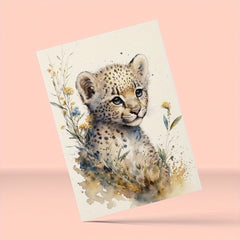 Cute Watercolor Animal Poster for Kids' Room