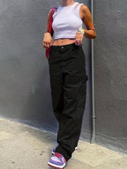 Purple Extra Long Denim Pants Boyfriend Wide Leg Jeans