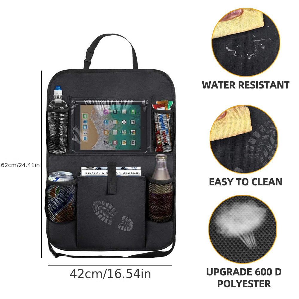 Car Seat Back Organizer w/ Tablet Holder Auto Back Seat Storage Protector