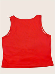 Rainbow & Letter Print Sleeveless Tank Top