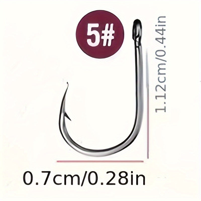 100pcs High Carbon Steel Circle Hooks for Soft Lure Sea Fishing