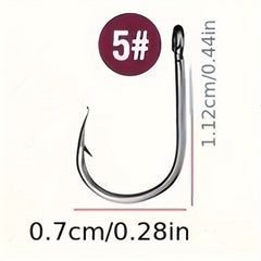100pcs High Carbon Steel Circle Hooks for Soft Lure Sea Fishing