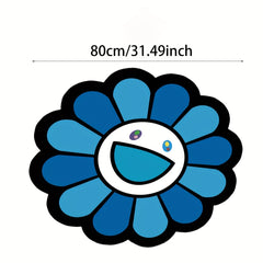 Washable Round Rug Non Slip Sunflower Rug Floor Mat Game Mat