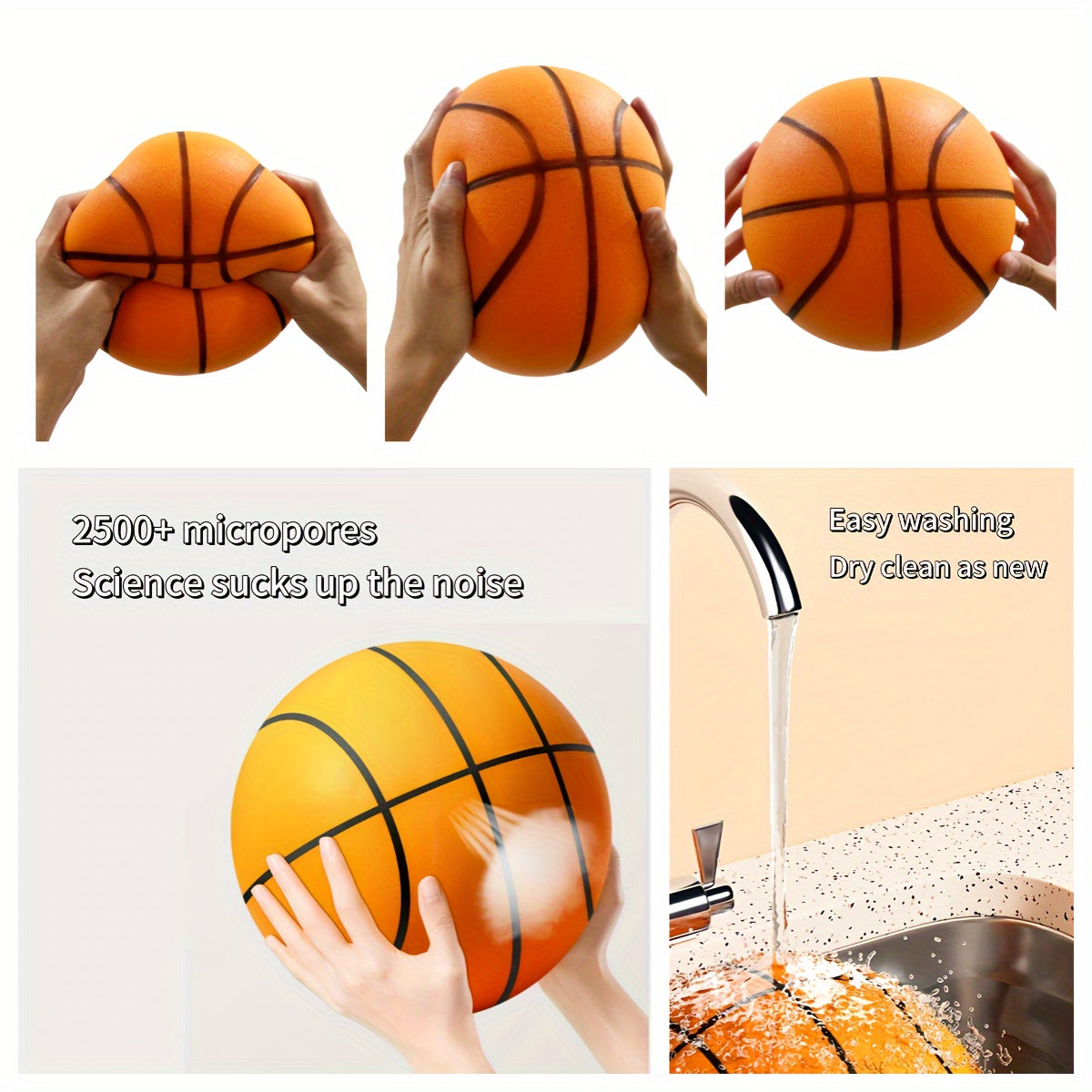 Silent Basketball Training Ball for Children, Sponge Leather Material