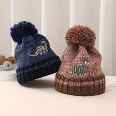 Kids Dinosaur Beanie Hat - Warm Knitted Hat for Boys & Girls
