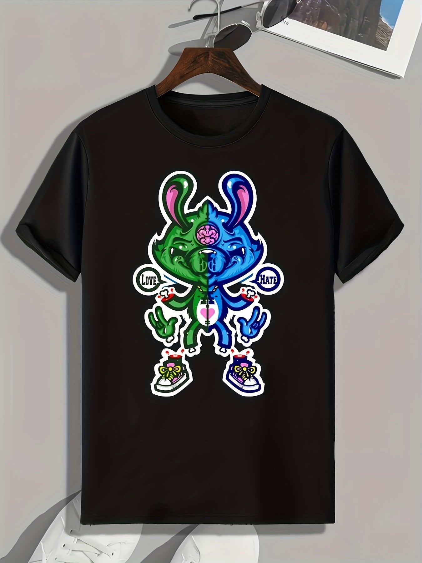 Colorful Rabbit Print Men's Graphic T shirt for Summer