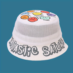 Kids Cartoon Fisherman Hat Breathable Mesh Sun Protection Bucket Hat