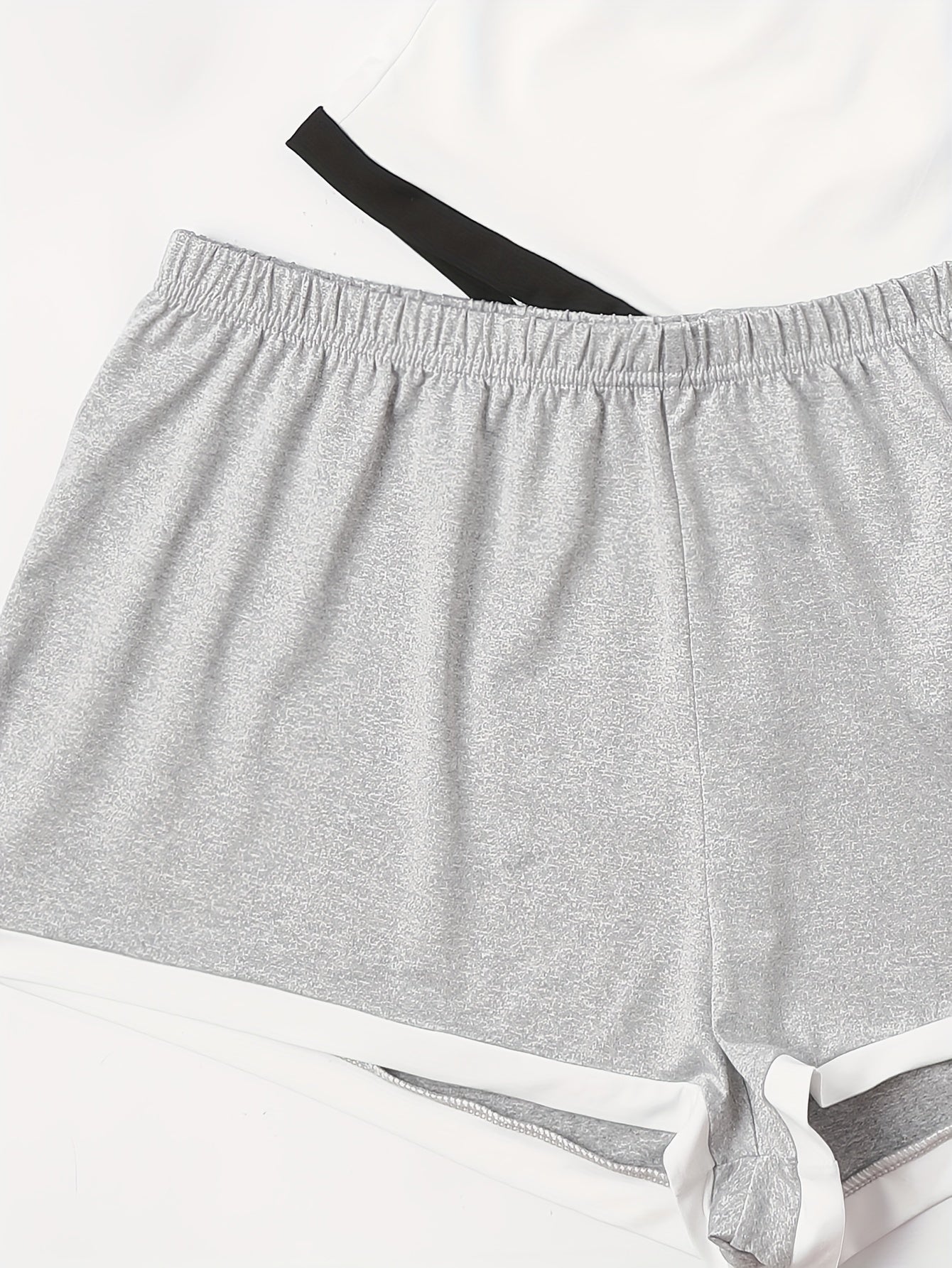 3 Pack Plus Size Colorblock Wide Leg Pajama Shorts Set