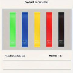 5pcs TPE Elastic Resistance Bands for Yoga Exercise & Stretching
