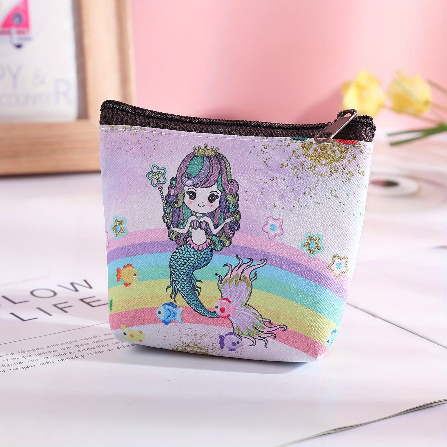 Mermaid Coin Purse for Girls, Small Zipper Storage Bag