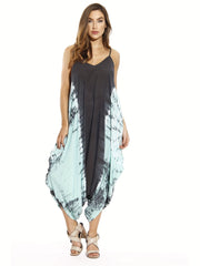Boho Jumpsuit Women's Plus Tie Dye V Neck Cami Jumpsuit