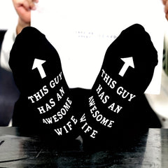 2 Pairs Non Slip Socks Awesome Wife Crew Socks