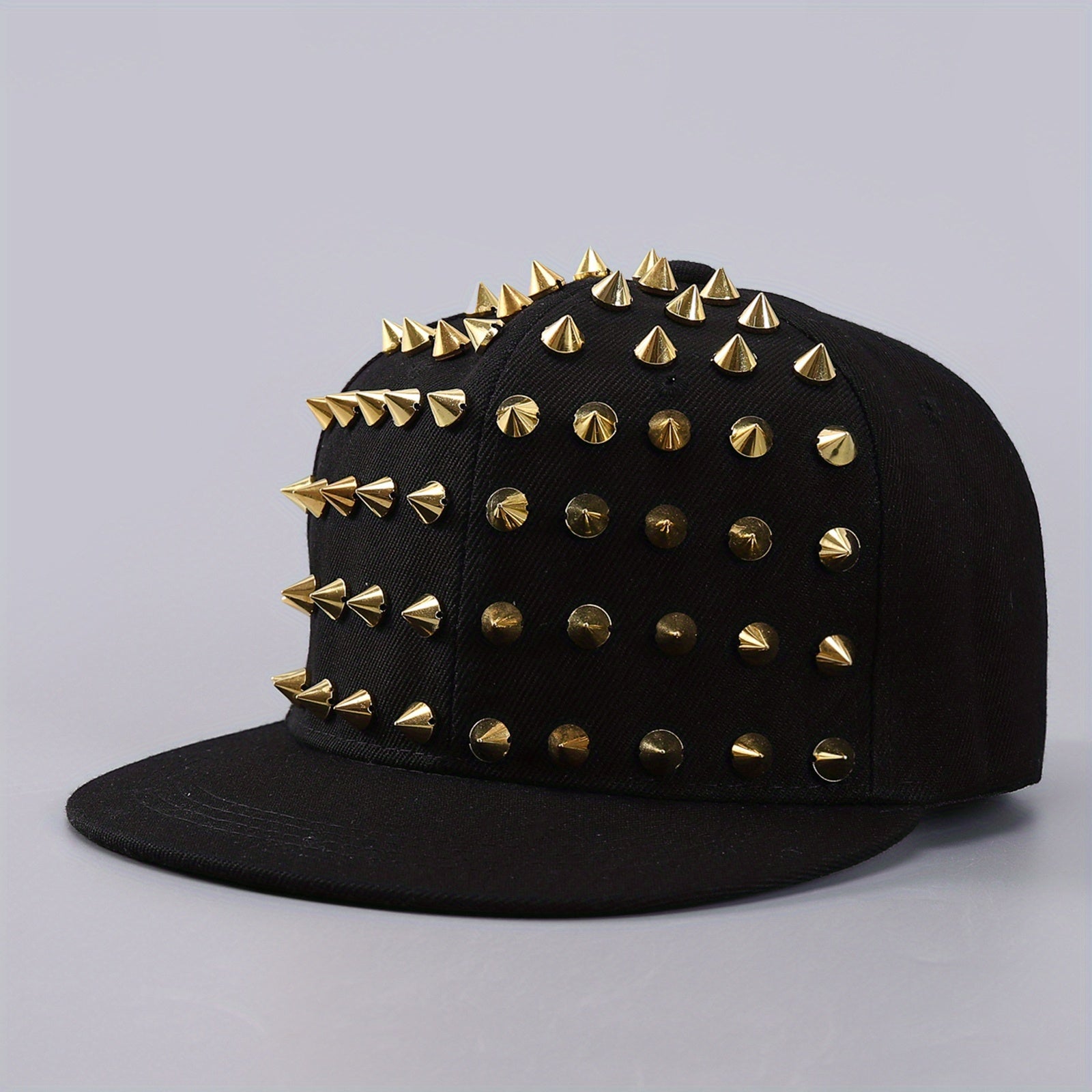 Studded Men's Baseball Cap Hip Hop Flat Brim Big Head Circumference Band