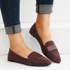 Women's Pointed Toe Flat Shoes Slip On Soft Sole Versatile Flats