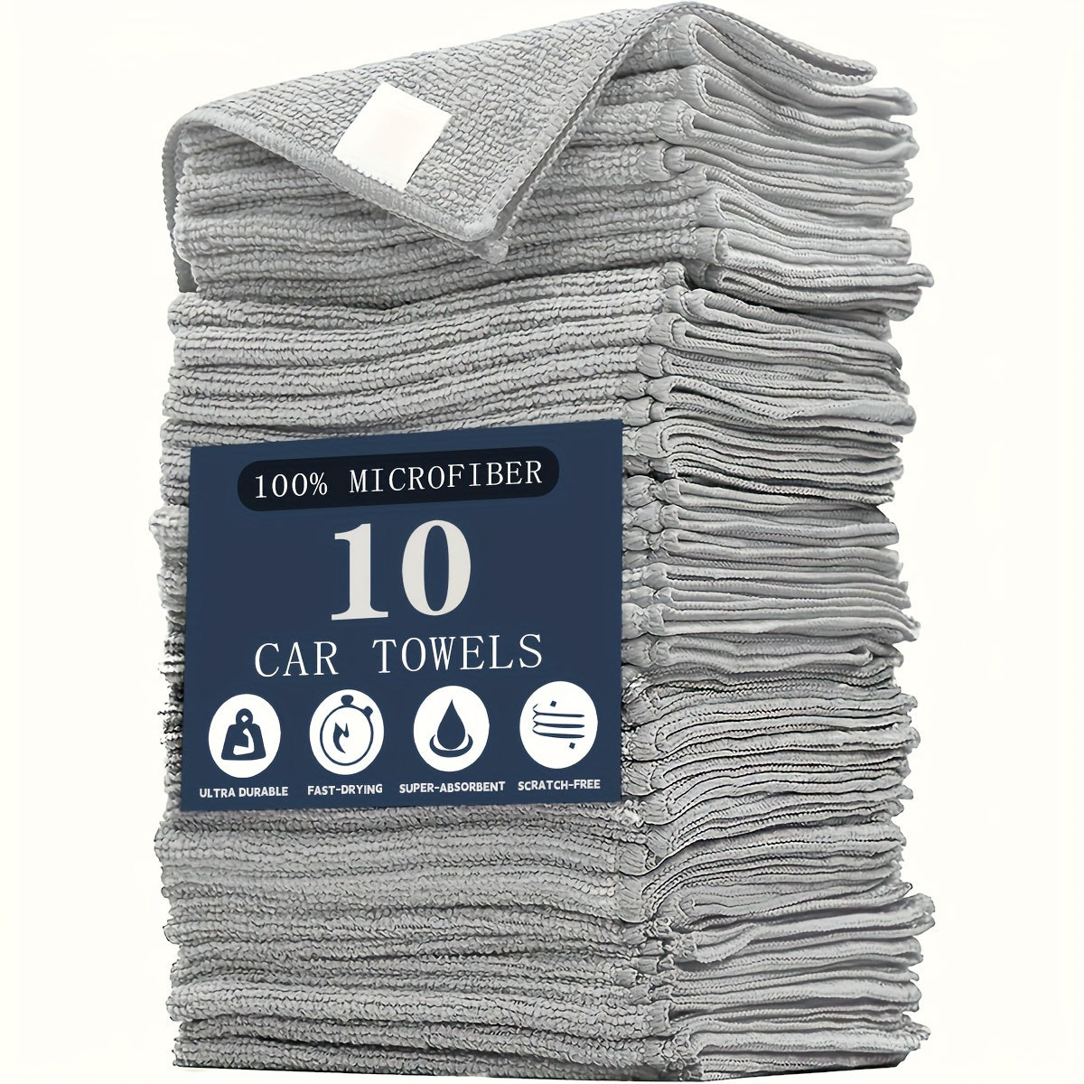 Gray Car Waxing Cleaning Towel Set