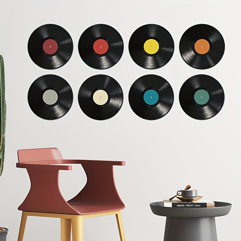 8pcs Vinyl Record Wall Stickers Home Wall Decoration