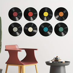 8pcs Vinyl Record Wall Stickers Home Wall Decoration
