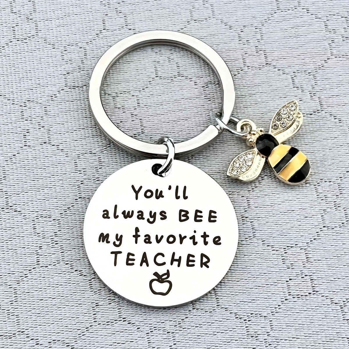 Favorite Teacher Bee Keychain Thank You Gift for Men