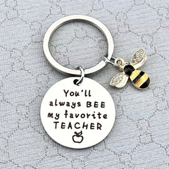 Favorite Teacher Bee Keychain Thank You Gift for Men