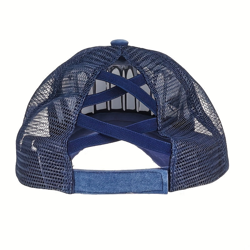 Men's Denim Baseball Cap Distressed Outdoor Sports Hat