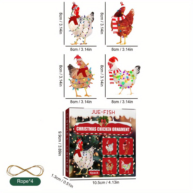 Christmas Scarf Chicken Pendant Set Outdoor Holiday Party Decoration