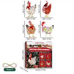 Christmas Scarf Chicken Pendant Set Outdoor Holiday Party Decoration