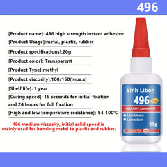 20g Strong Instant Glue Quick Drying for Leather Plastic Ceramics Glass Wood Sto