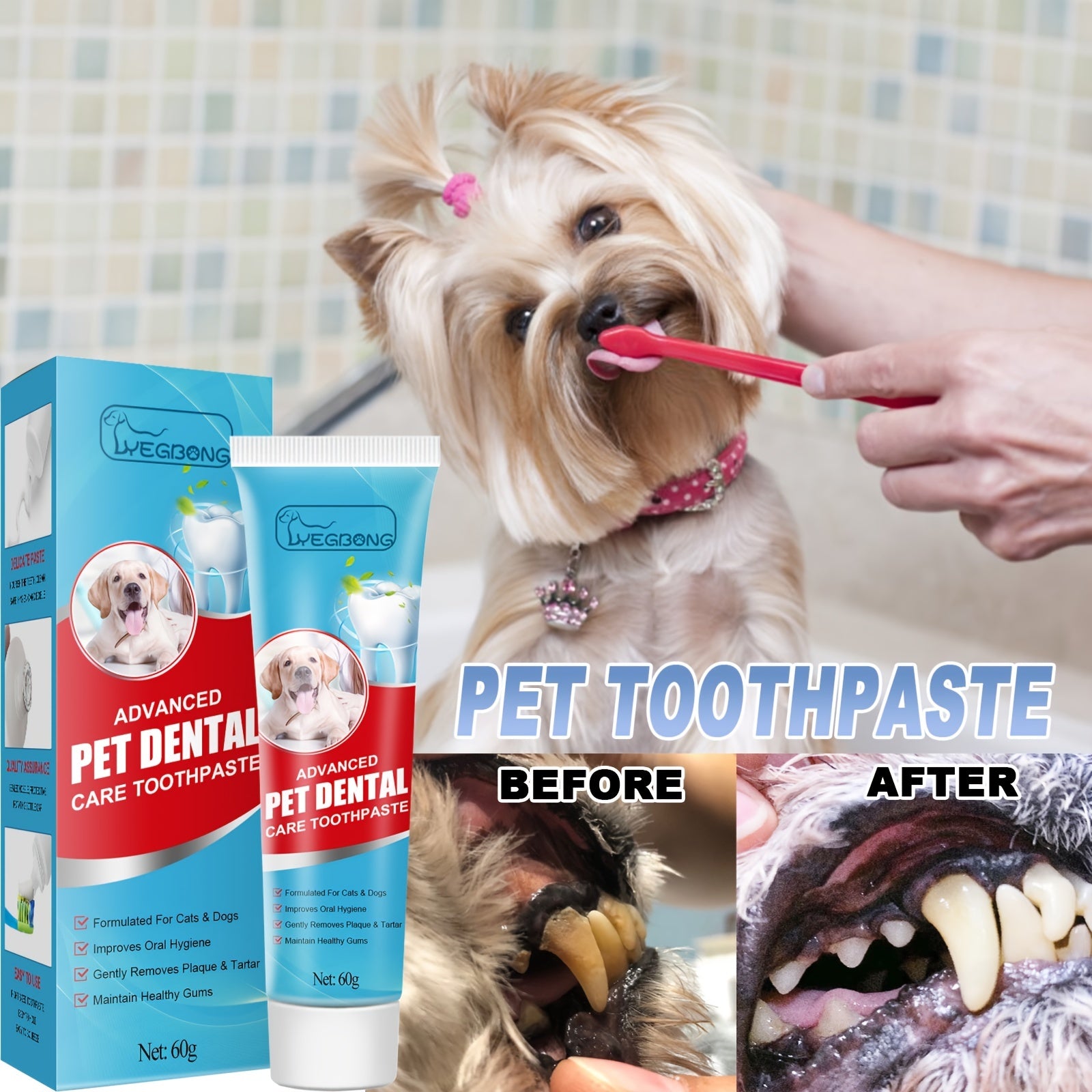 Dog Dental Care Toothpaste for Fresh Breath & Healthy Teeth