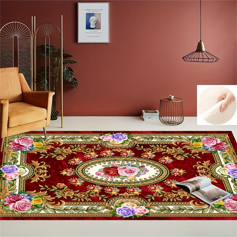 Boho Anti Fatigue Kitchen Rugs Vintage Absorbent Non Slip Soft Faux Sheepskin