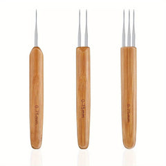 2pcs 3pcs Dreadlocks Crochet Hooks Bamboo Handle Crochet Needle