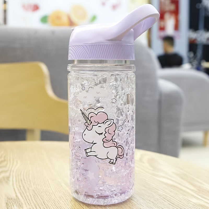 400ml Cartoon Plastic Water Cup - Outdoor Sports Travel Fitness