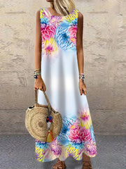 Floral Print Maxi Tank Dress