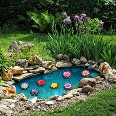 7pcs Pond Rose Sleeping Lotus Artificial Floating Water Lotus
