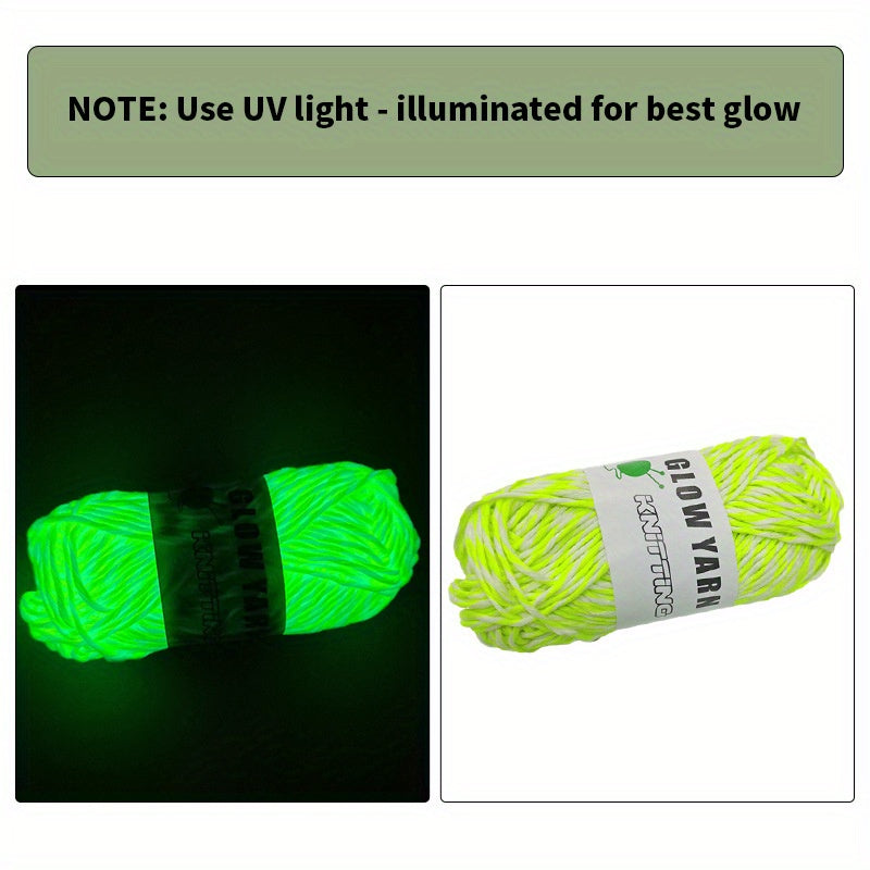 Glow In The Dark Yarn Mixed Polyester Luminous Yarn 50g Roll