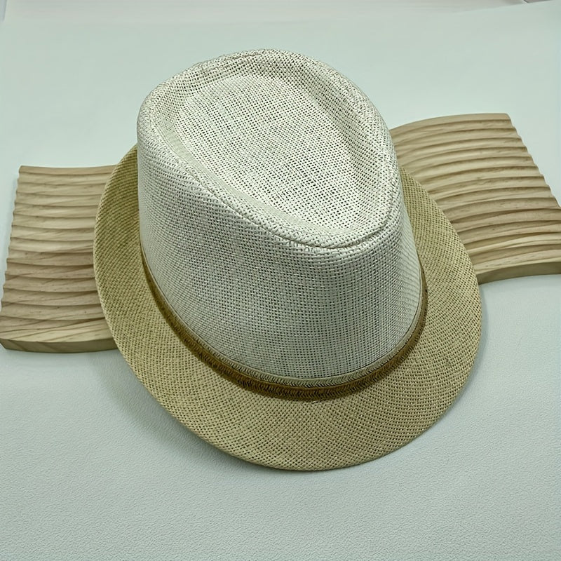 Jazz Hat Sun Hat Woven Straw Beach Hat For Men And Women